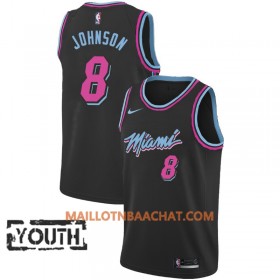 Maillot NBA Miami Heat Tyler Johnson 8 2018-19 Nike City Edition Noir Swingman - Enfant